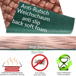 Küchenläufer waschbar Küchenteppich rutschfest Sprinty Leder 52cm Breite
