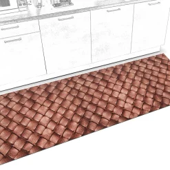 Küchenläufer waschbar Küchenteppich rutschfest Sprinty Leder 52cm Breite