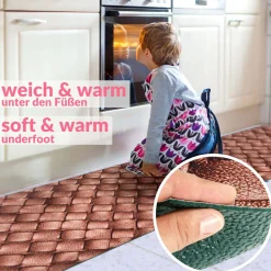 Küchenläufer waschbar Küchenteppich rutschfest Sprinty Leder 52cm Breite