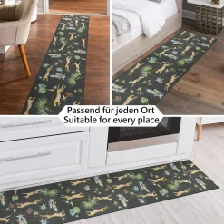 Küchenläufer waschbar Textil + PVC Küchenteppich rutschfest Sprinty Indonesia Mattone Rot 50cm Breit