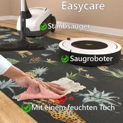 Küchenläufer waschbar Textil + PVC Küchenteppich rutschfest Sprinty Indonesia Mattone Rot 50cm Breit