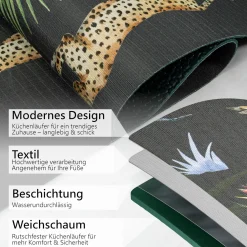 Küchenläufer waschbar Textil + PVC Küchenteppich rutschfest Sprinty Indonesia Mattone Rot 50cm Breit