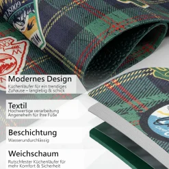 Küchenläufer waschbar Textil + PVC Küchenteppich rutschfest Sprinty Pesca Mehrfarbig 50cm Breit