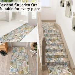 Küchenläufer waschbar Textil + PVC Küchenteppich rutschfest Sprinty Fortuna Mehrfarbig 50cm Breit