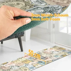 Küchenläufer waschbar Textil + PVC Küchenteppich rutschfest Sprinty Fortuna Mehrfarbig 50cm Breit