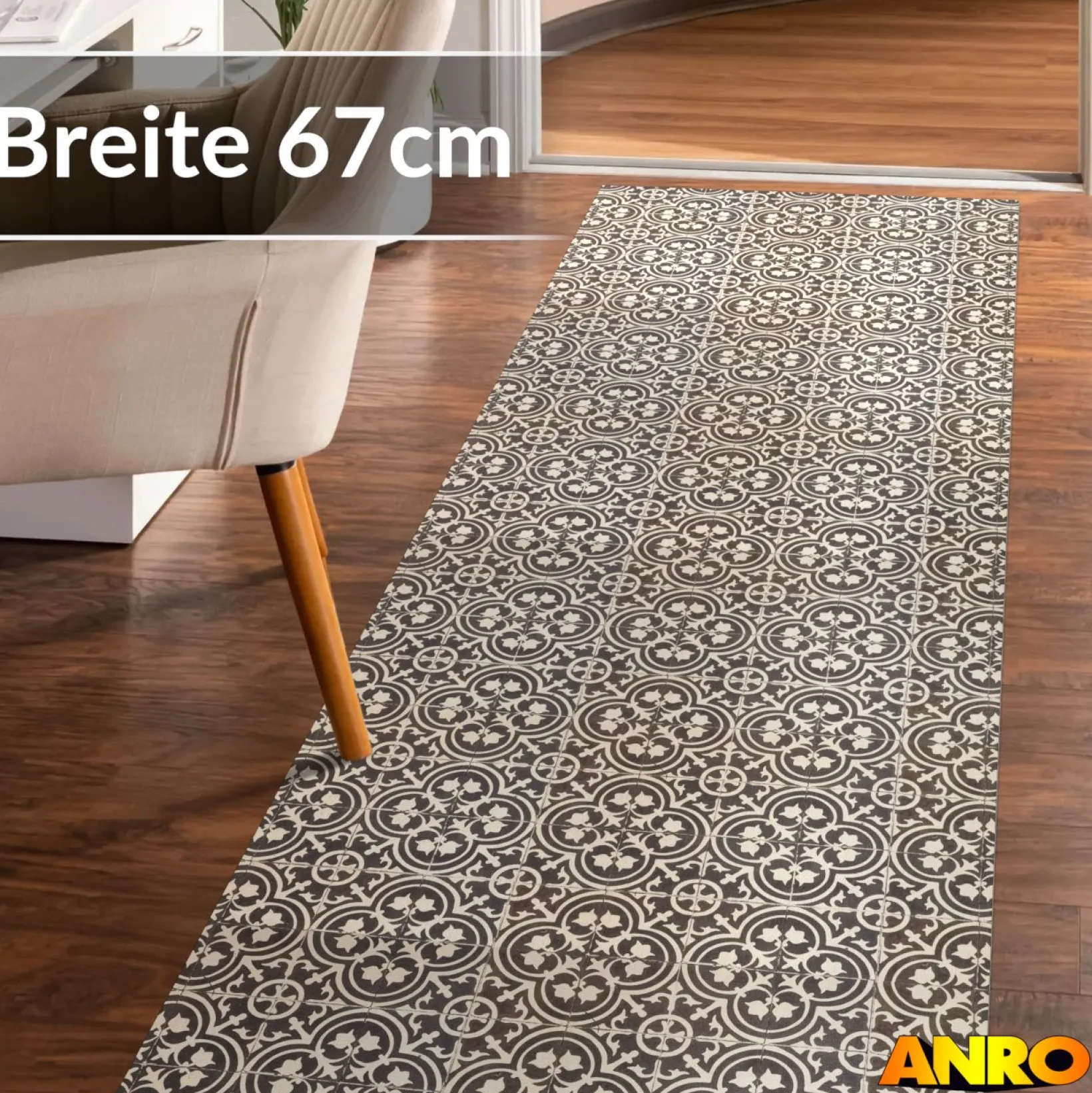 Küchenteppich Küchenläufer abwaschbar Teppichläufer Küche rutschfest Flur Läufer pflegeleicht Stella Breite 67cm