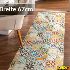 Küchenteppich Küchenläufer abwaschbar Teppichläufer Küche rutschfest Flur Läufer pflegeleicht Pharao Breite 67cm