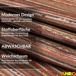 Küchenteppich Küchenläufer abwaschbar Teppichläufer Küche rutschfest Flur Läufer pflegeleicht Terra Breite 67cm