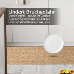 Küchenteppich Küchenläufer abwaschbar Teppichläufer Küche rutschfest Flur Läufer pflegeleicht Zopfmuster  Breite 67cm