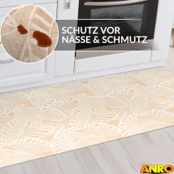 Küchenteppich Küchenläufer abwaschbar Teppichläufer Küche rutschfest Flur Läufer pflegeleicht Flora Breite 67cm