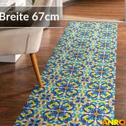 Küchenteppich Küchenläufer abwaschbar Teppichläufer Küche rutschfest Flur Läufer pflegeleicht Italien Fliesen Breite 67cm