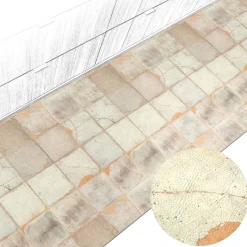 Küchenteppich Küchenläufer abwaschbar Teppichläufer Küche rutschfest Flur Läufer pflegeleicht Rustikale Optik Breite 67cm