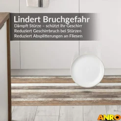 Küchenteppich Küchenläufer abwaschbar Teppichläufer Küche rutschfest Flur Läufer pflegeleicht Holzbrett Breite 67cm