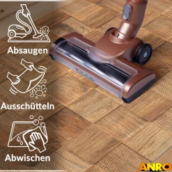 Küchenteppich Küchenläufer abwaschbar Teppichläufer Küche rutschfest Flur Läufer pflegeleicht Patchwork Holz Beige Breite 67cm
