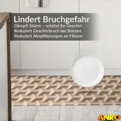 Küchenteppich Küchenläufer abwaschbar Teppichläufer Küche rutschfest Flur Läufer pflegeleicht 3D Breite 67cm