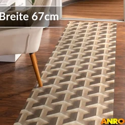 Küchenteppich Küchenläufer abwaschbar Teppichläufer Küche rutschfest Flur Läufer pflegeleicht 3D Breite 67cm