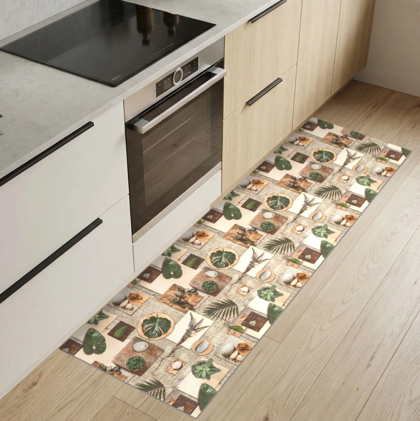 Küchenteppich Küchenläufer abwaschbar Teppichläufer Küche rutschfest Flur Läufer pflegeleicht Garel Breite 67cm