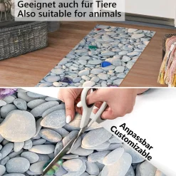 Küchenteppich Küchenläufer Kieseloptik rutschfest abwaschbar | 50cm Breit