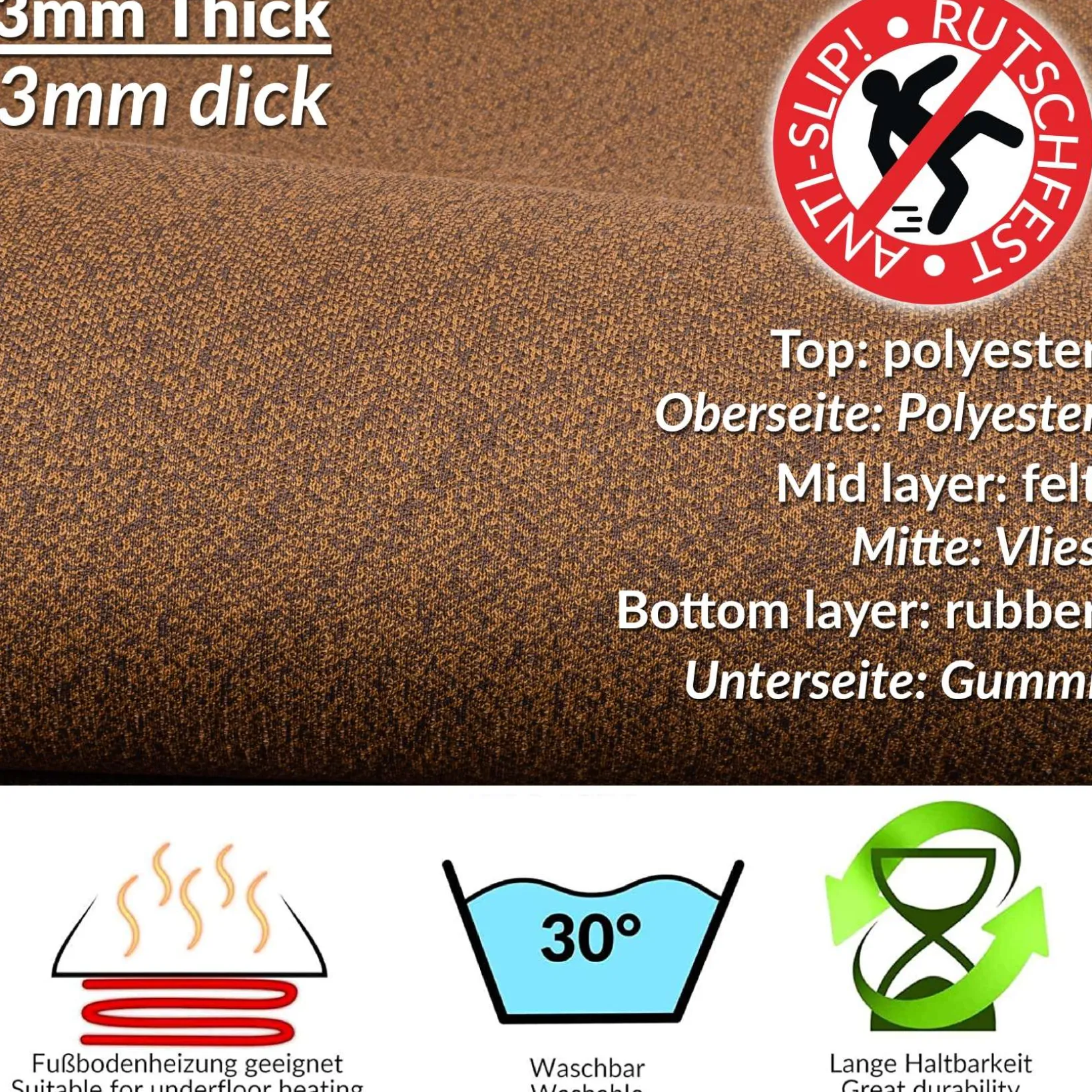 Küchenteppich Küchenläufer Läufer Flur rutschfest Tamara pflegeleicht
