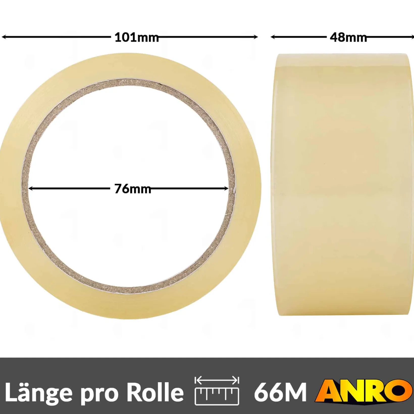 Klebeband Paketklebeband Paketband Packband BOPP 66m x 48mm Transparent 6er oder 36er Rollen Set