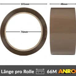 Klebeband Paketklebeband Paketband Packband BOPP 66m x 48mm Braun 6er oder 36er Rollen Set