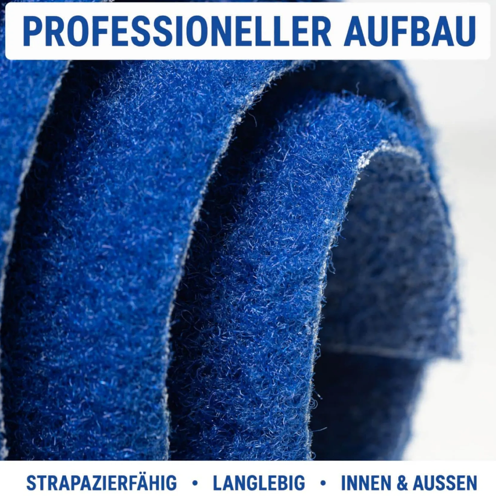 Kunstrasen Rasenteppich für Balkon Terrasse Meterware Blau