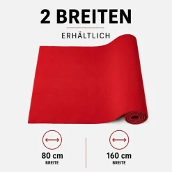 Kunstrasen Rasenteppich für Balkon Terrasse Meterware Rot