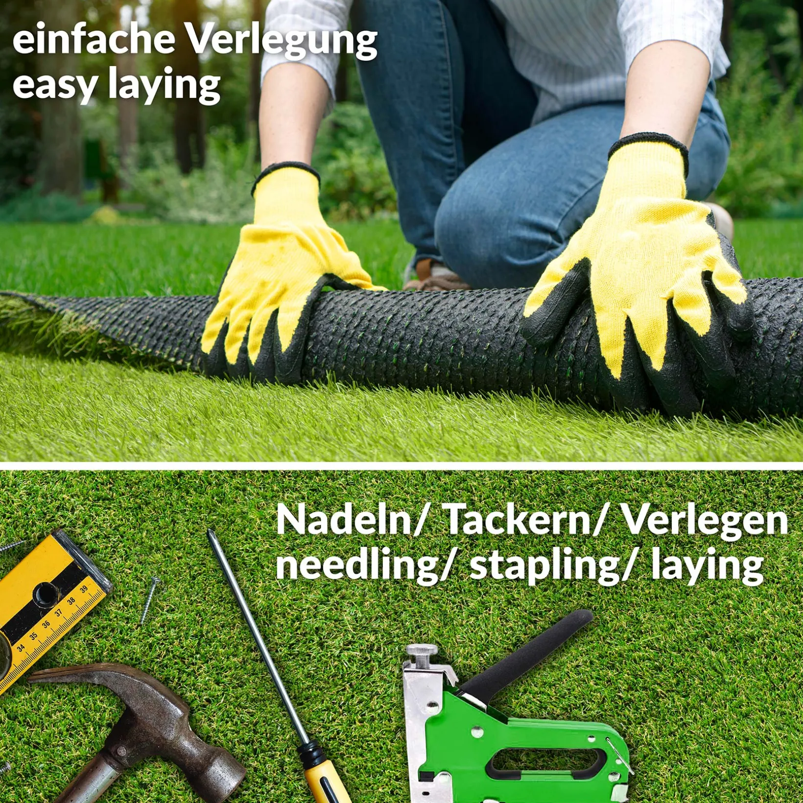 Kunstrasen Rasenteppich Grün Garten Balkon 30mm