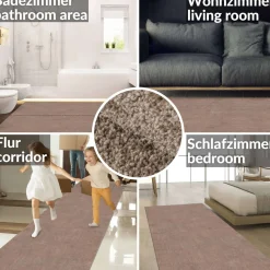 Kurzflor Teppich Läufer Flur Wohnzimmer Schlafzimmer Sweet Bettumrandung nach Maß