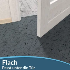 Läufer Flur Teppichläufer Küchenläufer rutschfest Velvet Grau Breite 65cm / 100cm