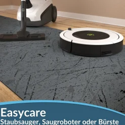Läufer Flur Teppichläufer Küchenläufer rutschfest Velvet Grau Breite 65cm / 100cm