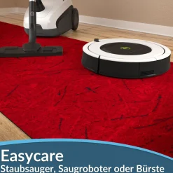 Läufer Flur Teppichläufer Küchenläufer rutschfest Velvet Rot Breite 65cm / 100cm