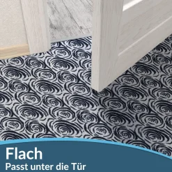 Läufer Flur Teppichläufer Küchenläufer rutschfest Rosen Grau Breite 65cm / 100cm