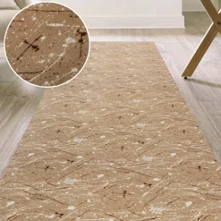 Läufer Flur Teppichläufer Küchenläufer rutschfest Velvet Beig Breite 65cm / 100cm