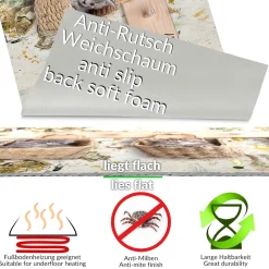 Läufer Küchen Teppich abwischbar Textil + PVC rutschfest Katzen Körbe Mehrfarbig 50cm Breit