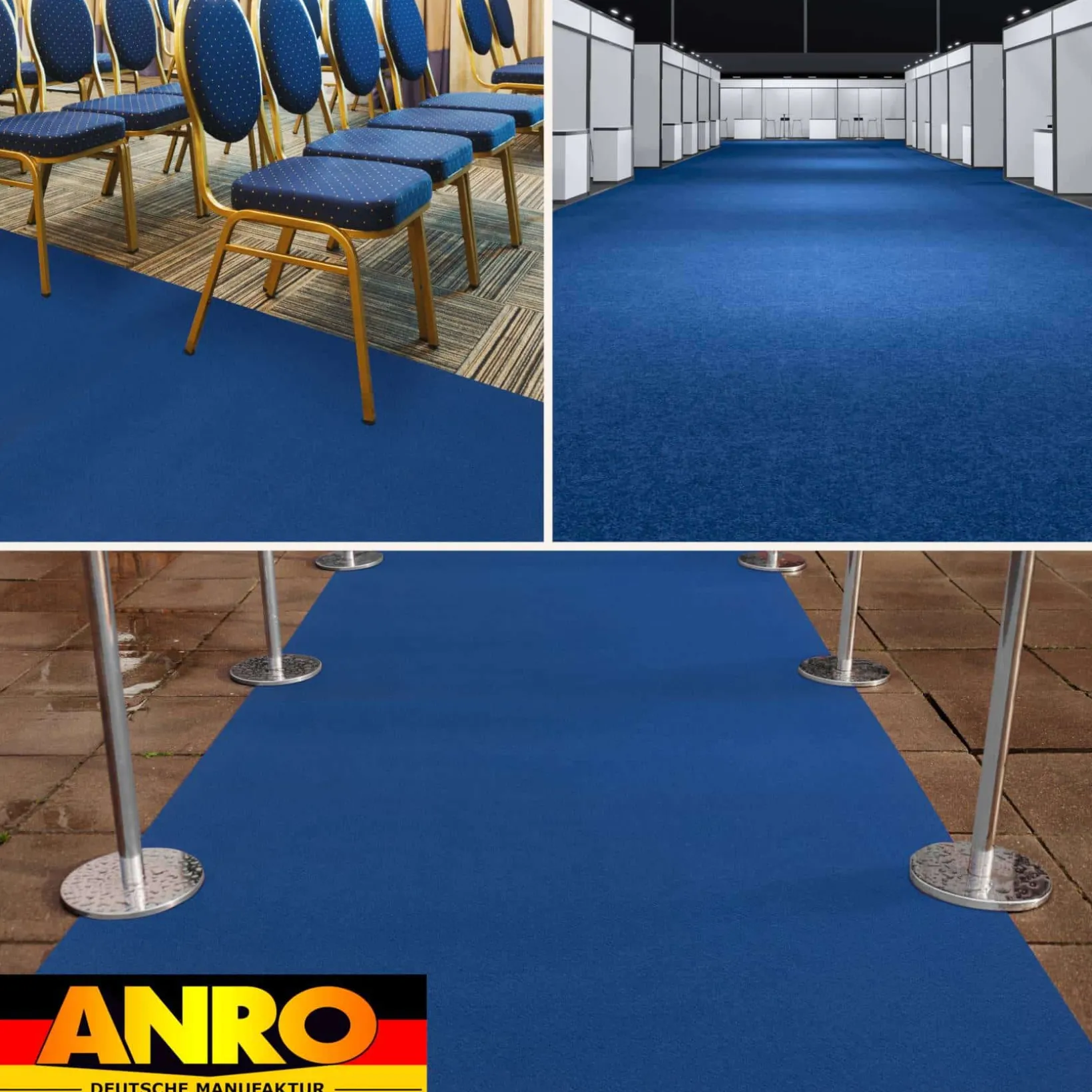 Messeteppich Eventteppich Blau Teppich für Messe Event Messeboden Meterware BFL-S1 Alex