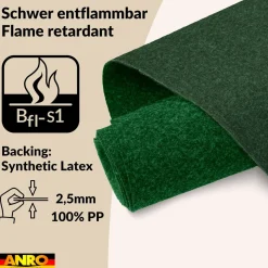 Messeteppich Eventteppich Grün Teppich für Messe Event Messeboden Meterware BFL-S1 Alex