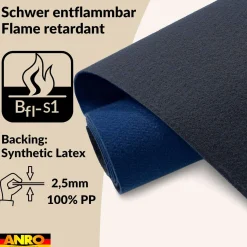 Messeteppich Eventteppich Marineblau Teppich für Messe Event Messeboden Meterware BFL-S1 Alex