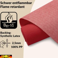 Messeteppich Eventteppich Ziegelrot Teppich für Messe Event Messeboden Meterware BFL-S1 Alex