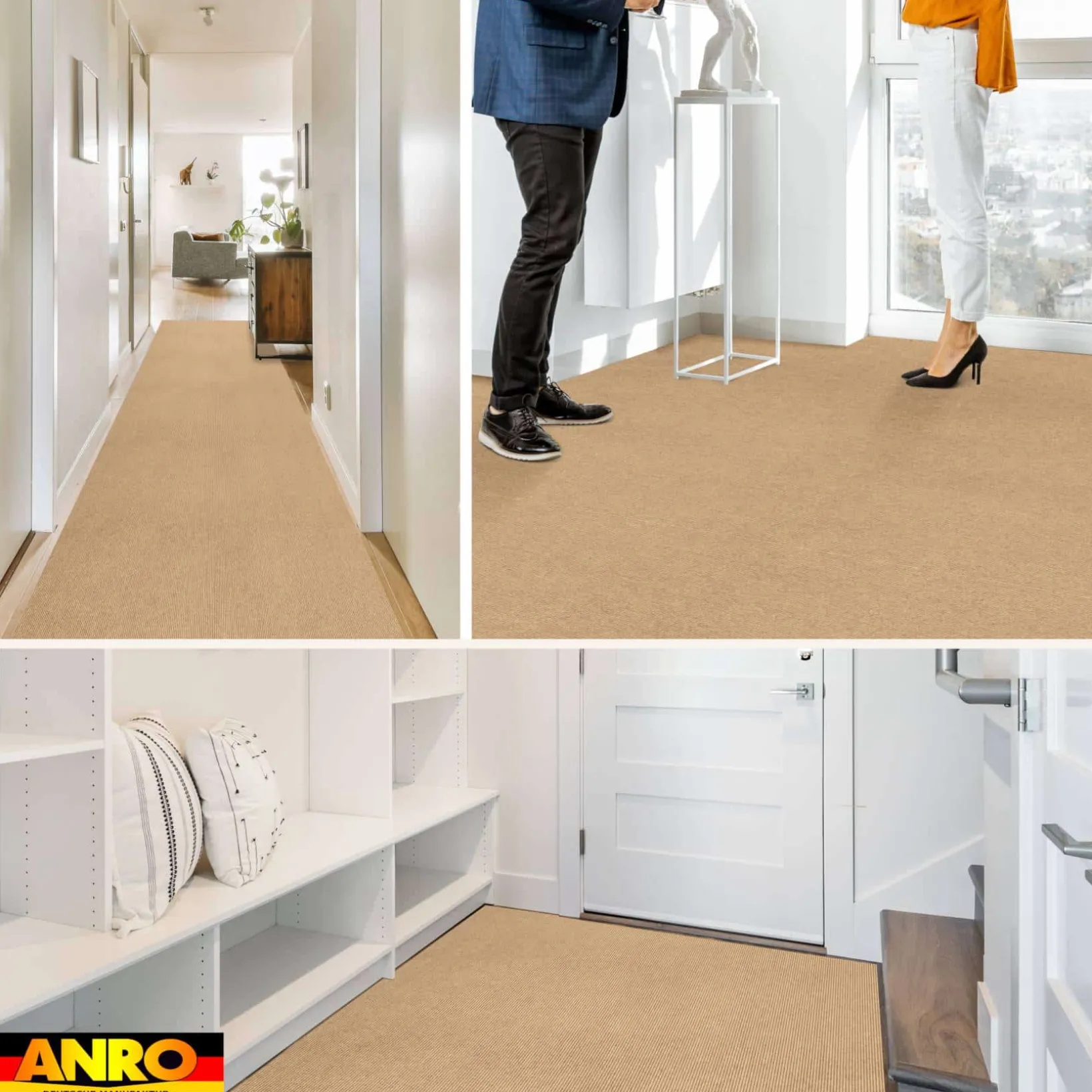 Messeteppich Rips Teppich für Messe Büro Eventteppich Beige Meterware BFL-S1 Yula
