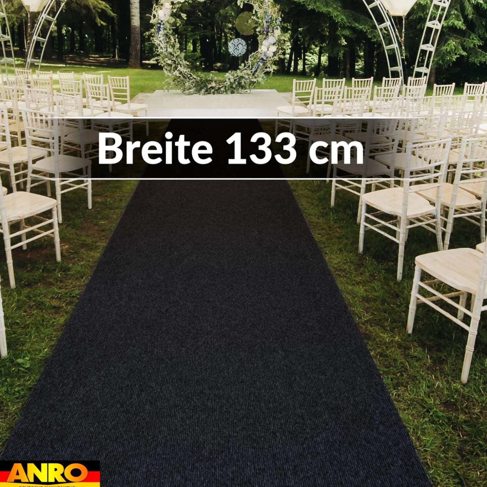 Messeteppich Rips Teppich für Messe Büro Eventteppich Anthrazit Meterware BFL-S1 Yula
