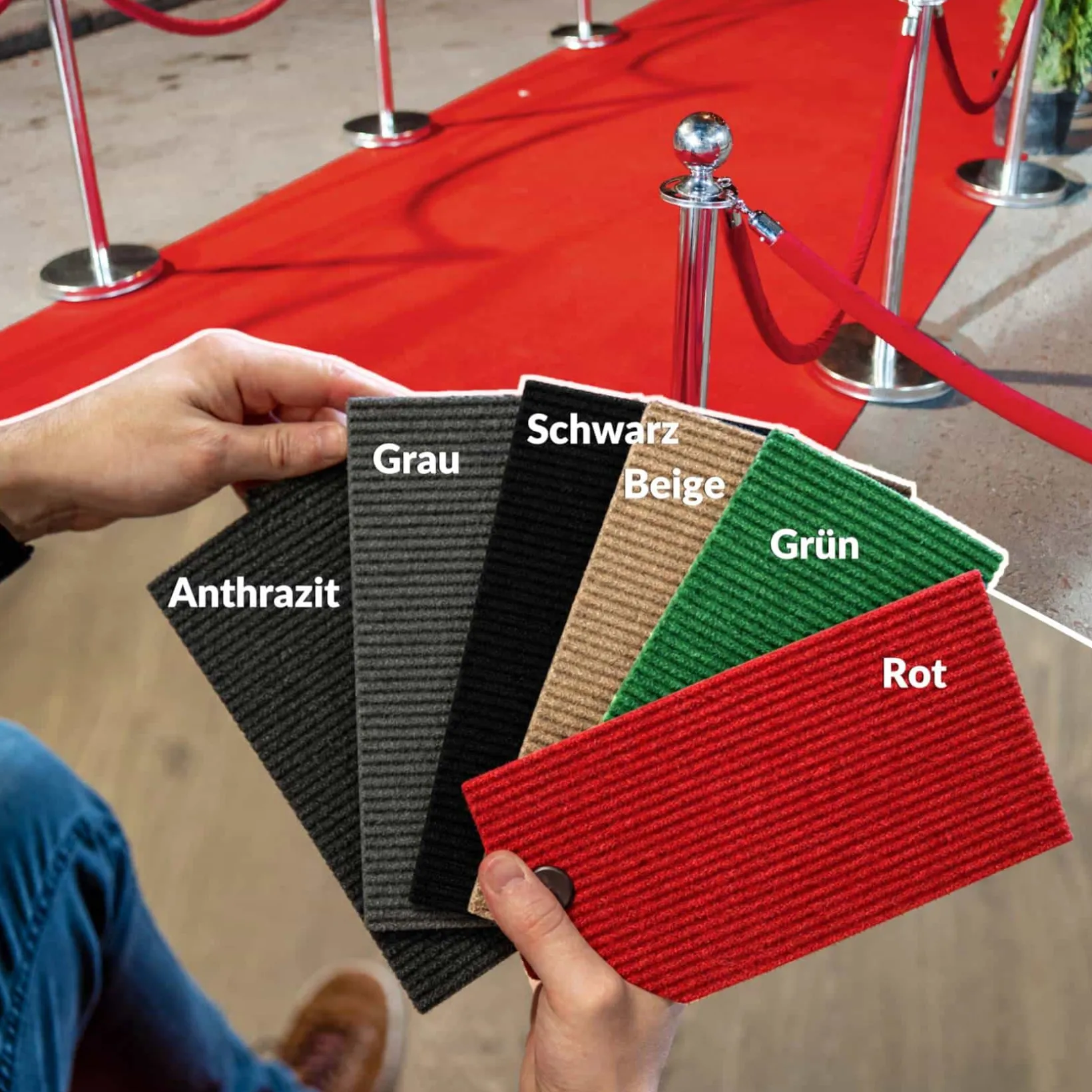 Messeteppich Rips Teppich für Messe Büro Eventteppich Grün Meterware BFL-S1 Yula