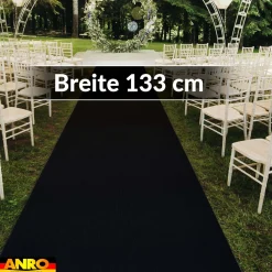 Messeteppich Rips Teppich für Messe Büro Eventteppich Schwarz Meterware BFL-S1 Yula