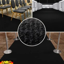 Messeteppich Rips Teppich für Messe Büro Eventteppich Schwarz Meterware BFL-S1 Yula