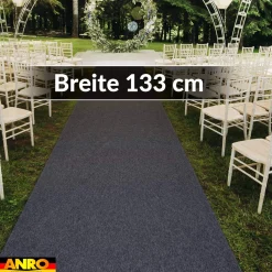 Messeteppich Rips Teppich für Messe Büro Eventteppich Grau Meterware BFL-S1 Yula