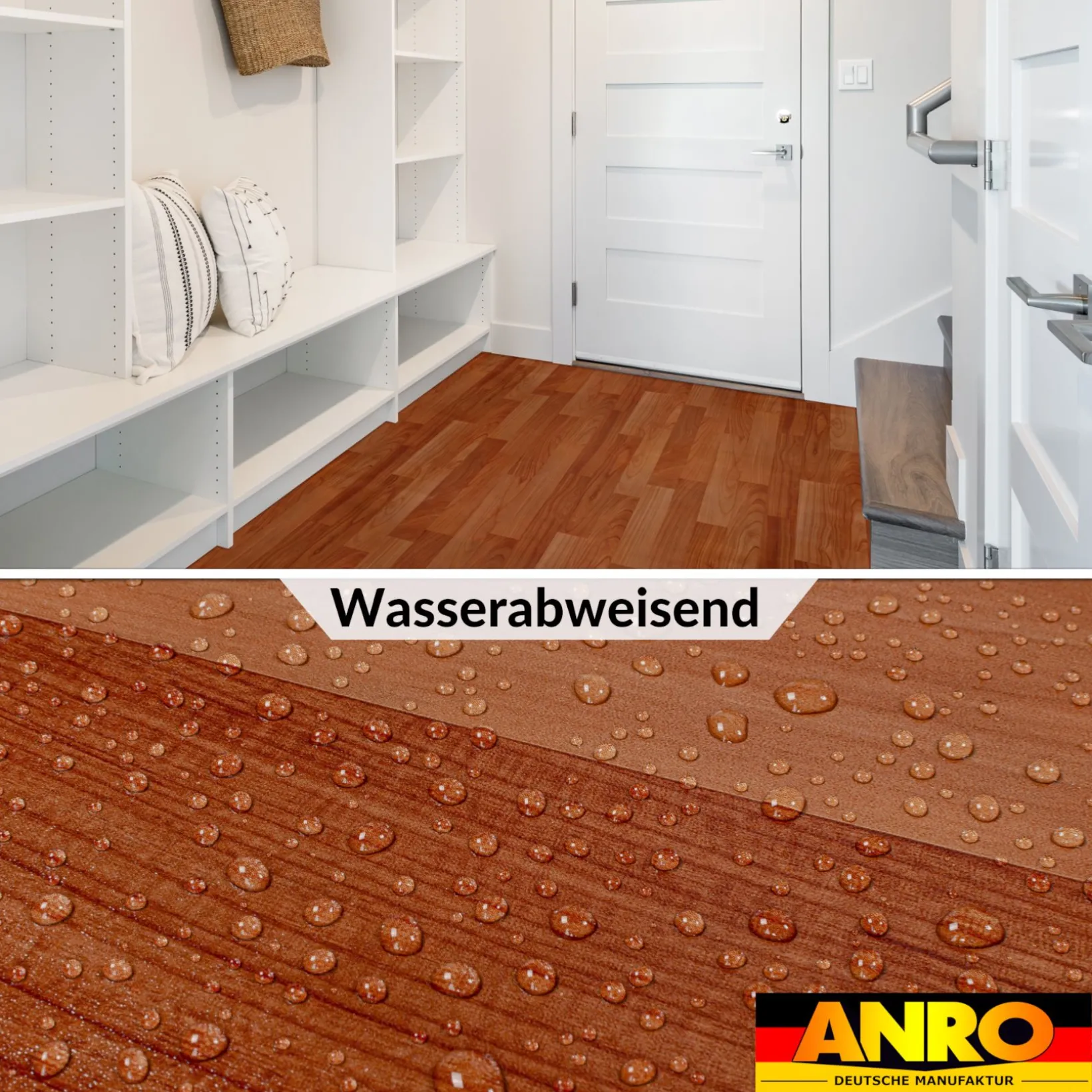 PVC Bodenbelag Holzoptik Dunkelbraun Meterware Vinylboden Fußbodenbelag 140cm Breit Bodenschutzmatte