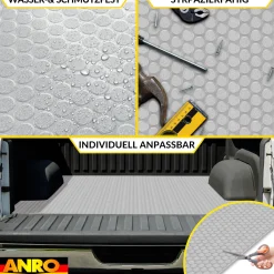 PVC Bodenbelag Meterware Antirutschmatte Vinylboden Rollenware Stärke 1,5mm Noppen Silber Breite 100cm