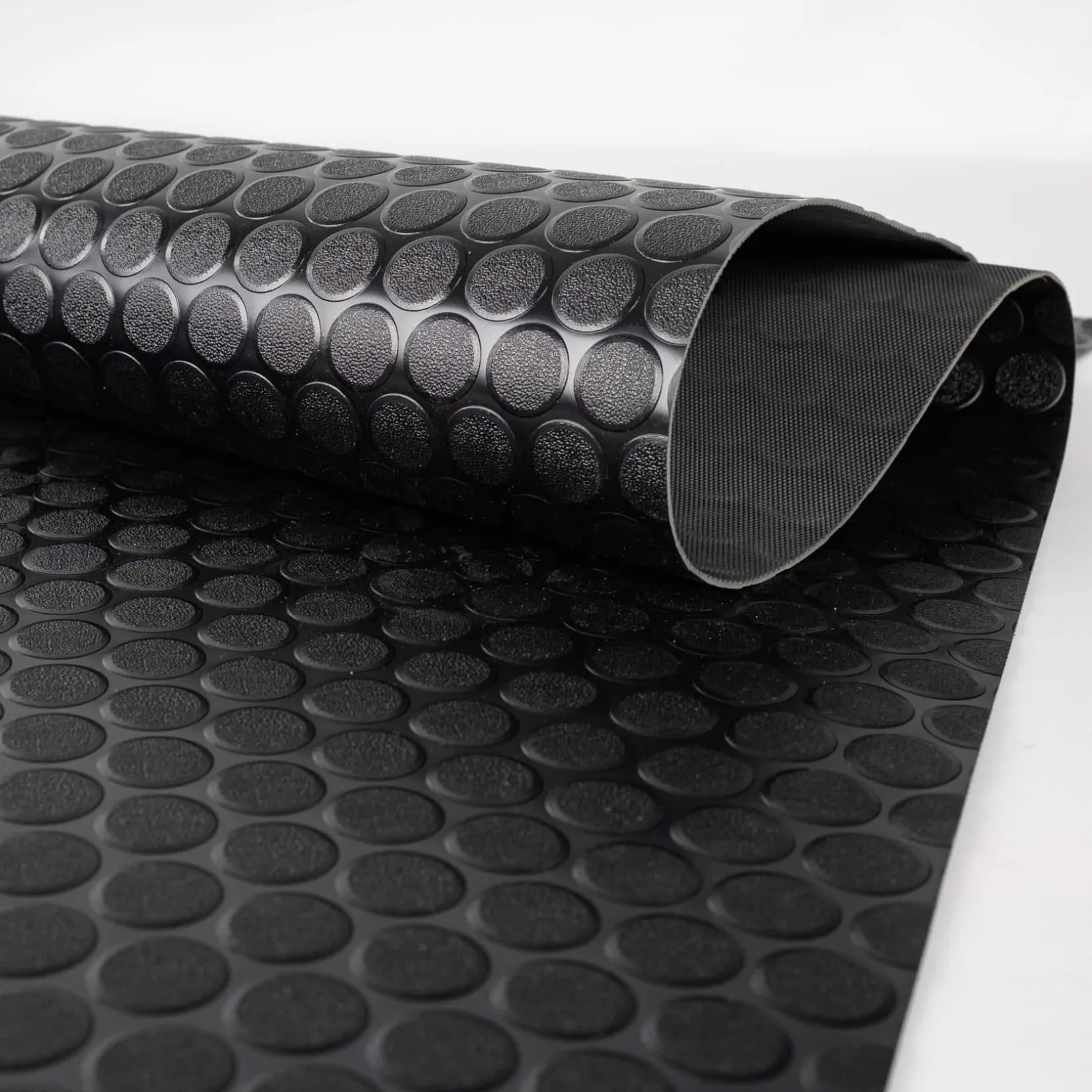PVC Bodenbelag Meterware Antirutschmatte Vinylboden Rollenware Stärke 1,5mm Noppen Schwarz Breite 100cm