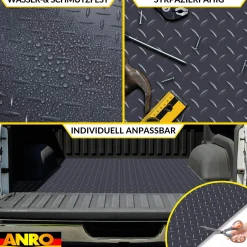 PVC Bodenbelag Meterware Antirutschmatte Vinylboden Rollenware Stärke1,5mm 100cm Breite Tränenblech Anthrazit Breite 100cm