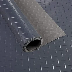 PVC Bodenbelag Meterware Antirutschmatte Vinylboden Rollenware Stärke1,5mm 100cm Breite Tränenblech Anthrazit Breite 100cm